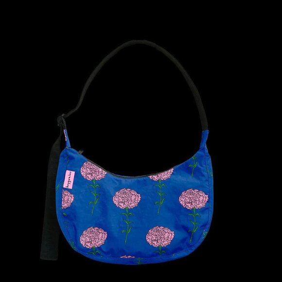 BAGGU Handbags - Brand New - Baggu X boygenius Medium Crescent Bag Blue with Pink Carnations